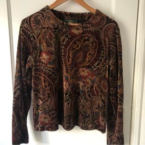 Vintage paisley velour shirt by Orvis y2k 90s